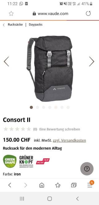 Velozubehör kaufen: Rucksäcke VAUDE Consort II Neu