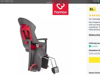 Velozubehör kaufen: Siège enfant HAMAX Kindersitz hinten bis 25kg Occasion