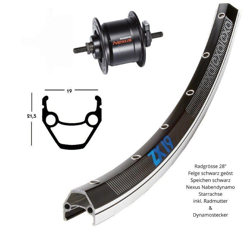 Fahrradteile kaufen: Roues XLC Vorderrad 26" + 28" mit Nabendynamo Nouveau