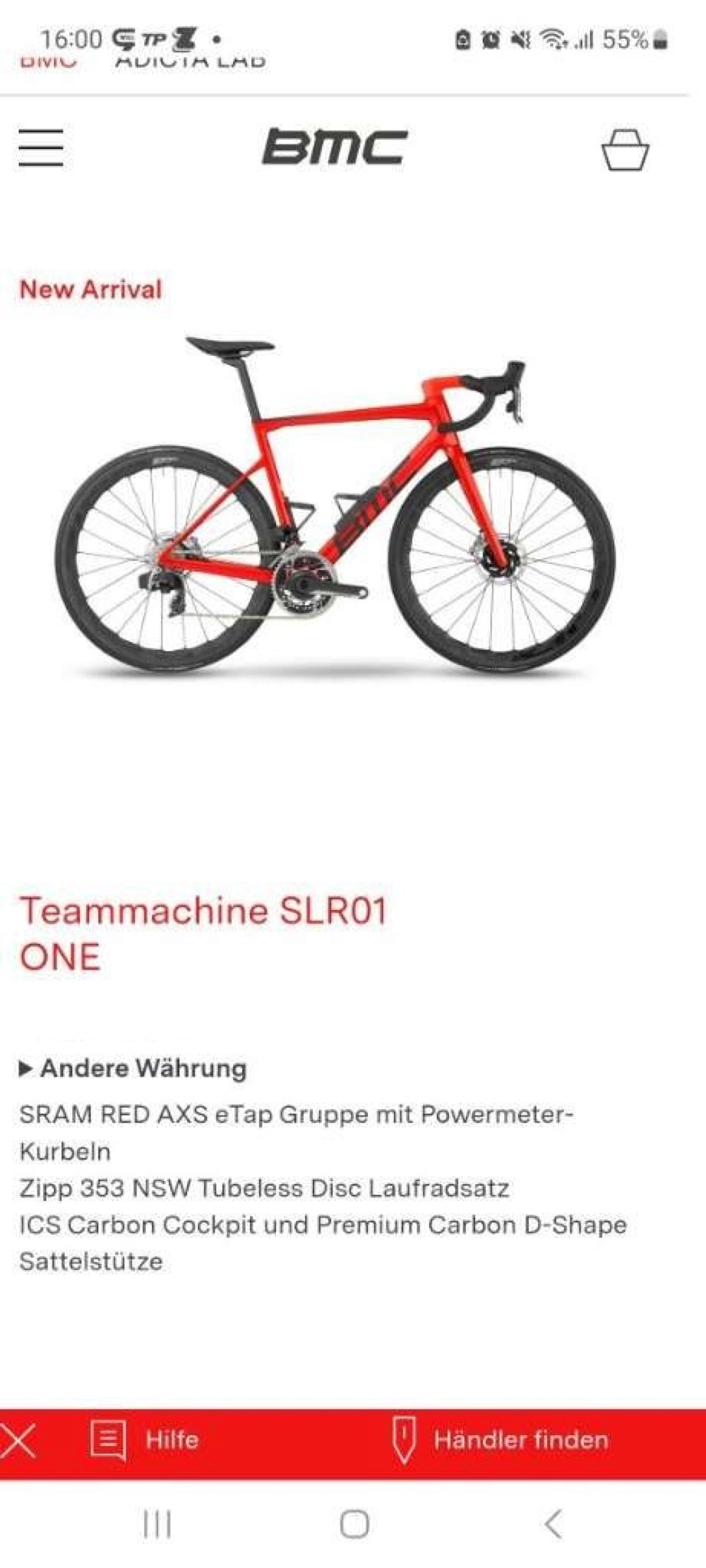 Rennvelo kaufen: BMC SLR 01 ONE Neu